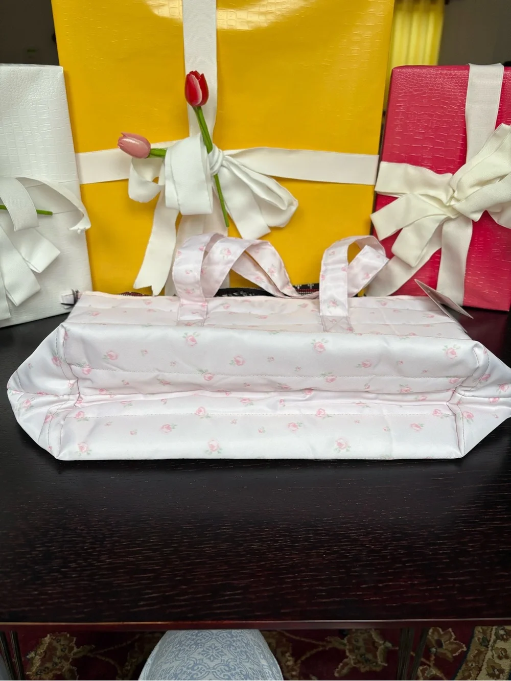 Love Shack Fancy x Target Quilted Pink Floral Tote Bag